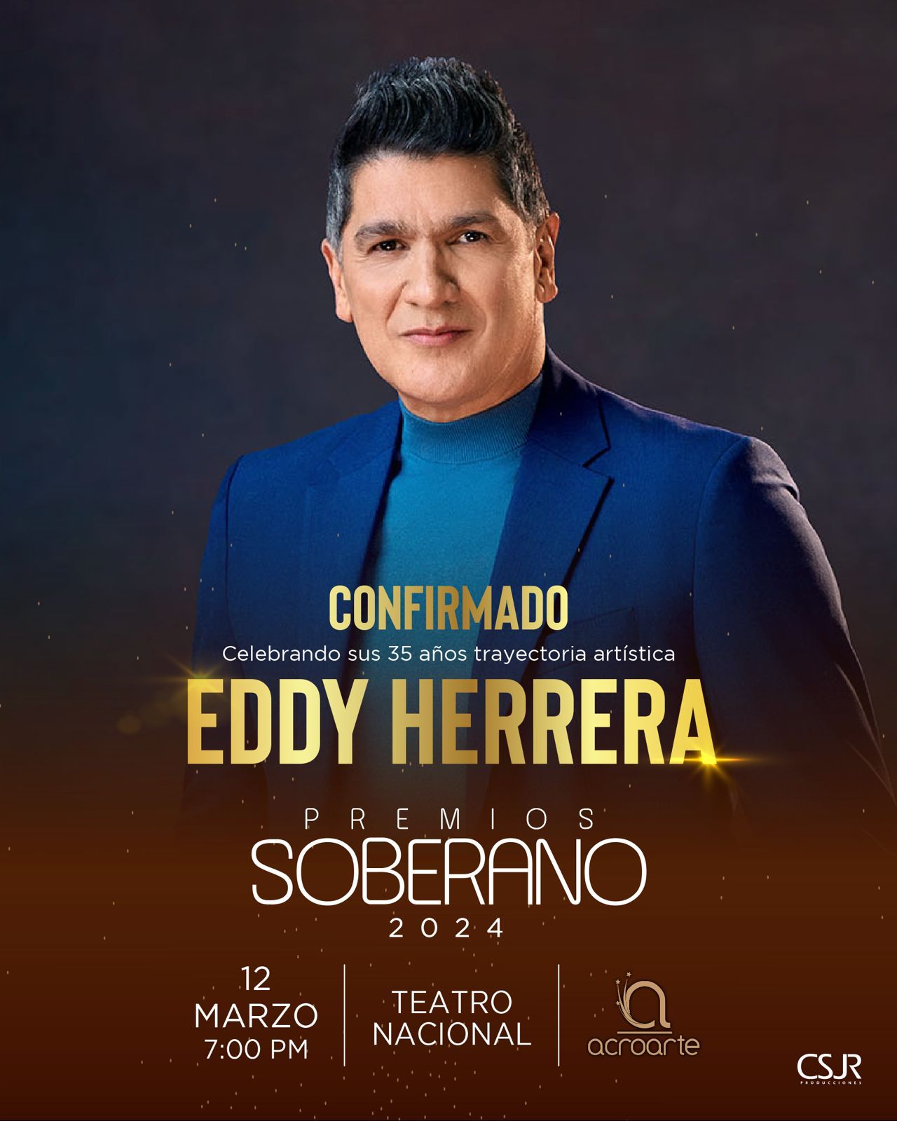 Eddy Herrera celebrará sus 35 años en la música en Premios Soberano 2024