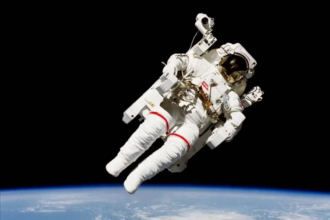 NASA astronaut Bruce McCandless free-floating in space as he tested a device outside the International Space Station. Credit: NASA
