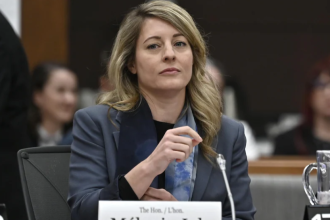 Minister of Foreign Affairs Melanie Joly prepares to appear before the Standing Committee on Procedure and House Affairs to answer questions on foreign election interference, on Parliament Hill in Ottawa, on Thursday, March 9, 2023. (Justin Tang/Canadian Press) Photo: La Presse canadienne / Justin Tang