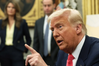 President Trump speaks after signing executive orders in the Oval Office on Thursday. Alex Wong/Getty Images