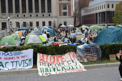 Acampada de protesta propalestina en el campus de la Universidad de Columbia (Nueva York) en 2024. Antònia Crespí