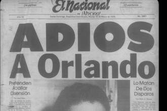 Portada y editorial del periodico dominicano El NacionalRD a raiz del asesinato del periodista Orlando Martinez 1975