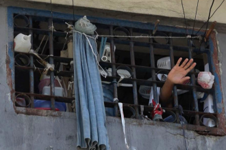 La cárcel de Puerto Príncipe, de donde fugaron miles de presos. Foto: AFP