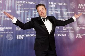 Elon Musk attends the 2024 Breakthrough Prize Ceremony at Academy Museum of Motion Pictures in Los Angeles on April 13, 2024. Taylor Hill/Getty Images
