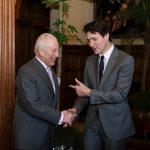 King Charles, left, meets with Prime Minister Justin Trudeau on Monday at the Sandringham Estate in Norfolk, England. (Aaron Chown/The Associated Press - image credit