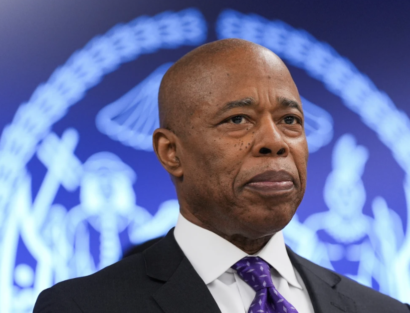New York City Mayor Eric Adams attends an event at the NYPD’s 40th precinct, Thursday, Feb. 20, 2025, in the Bronx borough of New York. (AP Photo/Julia Demaree Nikhinson