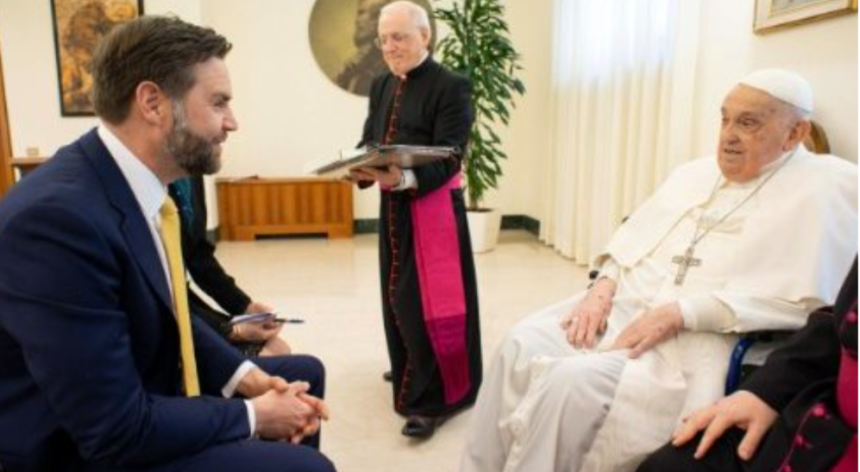 Breve encuentro entre el Papa Francisco y el vicepresidente de los Estados Unidos de América, James David Vance. (Vatican Media
