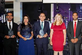 Desde la izquierda, Luis Cruz, Ada Guzmán, Félix Antonio Cruz Jiminián, Mayra Eduardo y José Eduardo Jr.