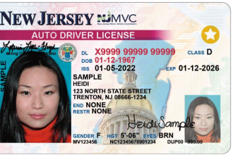 The REAL ID New Jersey driver's license has a white star in gold in the upper right-hand corner. (N.J. Motor Vehicle Commission)