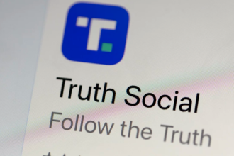 Shares of Trump Media & Technology Group, the company behind social media platform Truth Social, plunged for a second consecutive day on Monday. Scott Olson/Getty Images