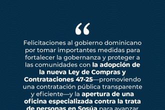 Embajada de EE. UU. felicita al Gobierno del presidente Abinader por fortalecer la gobernanza con la adopción de la nueva Ley de Compras y Contrataciones 47-25