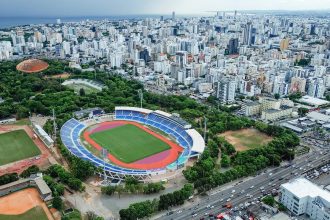 Vista aérea pista de atletismo “Félix Sánchez”, en el Centro Olímpico Juan Pablo Duarte (Imagen/Fuente Externa).