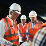 Abinader supervisa construcción del paso a desnivel en la Prolongación 27 de Febrero con Isabel Aguiar