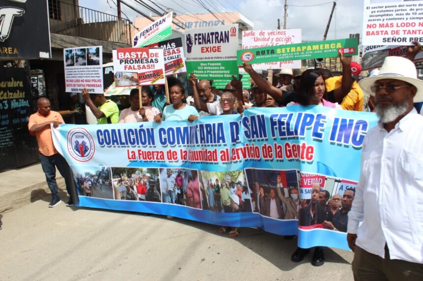 Coalición Comunitaria y sector transporte de Villa Mella advierten que mantendrán protestas si no atienden sus demandas